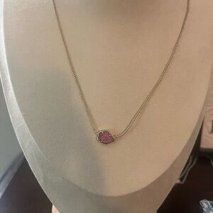 Kendra Scott Pink Drusy Pendant Necklace